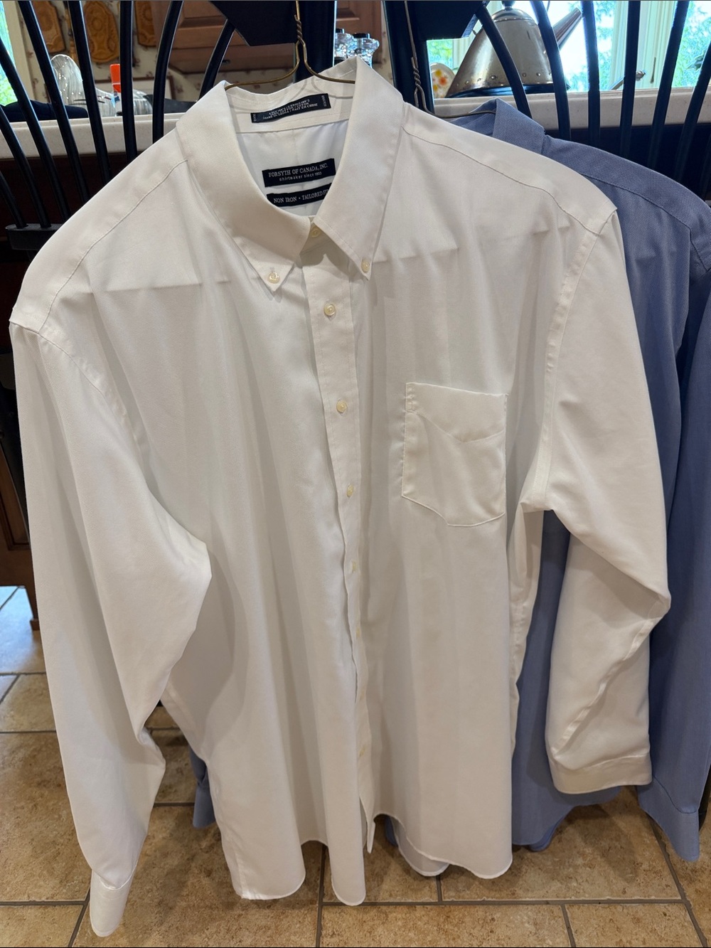 Forsyth of Canada White Button-Down Dress Shirt 18.5 x 36/37